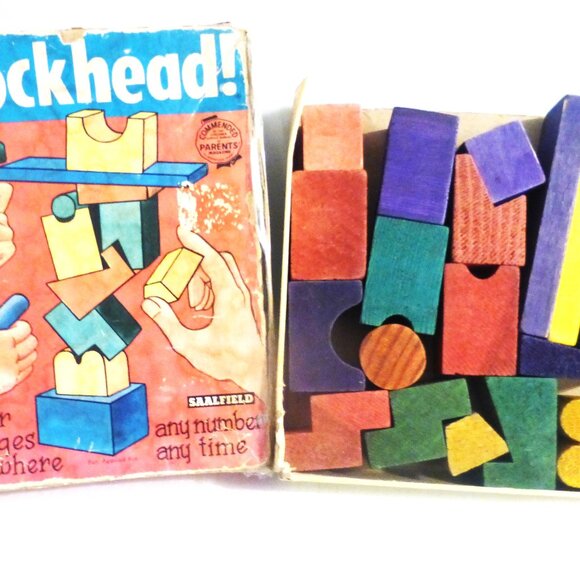 1964 Saalfield BLOCKHEAD Party Game Consumer Service Bureau Parents Magazine - Picture 2 of 6